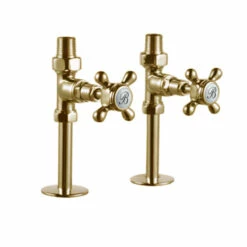 Burlington Straight Radiator Valves With Chrome Finish | OFB 7 Burlington Straight Radiator Valves With Chrome Finish | OFB -Oldfashionedbathrooms Store burlington gold straight radiator valves