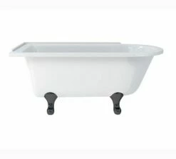 Burlington Hampton 150cm Left Handed Showering Bath With Standard Feet | Old Fashioned Bathrooms -Oldfashionedbathrooms Store burlington hampton showering 150cm bath lh 3