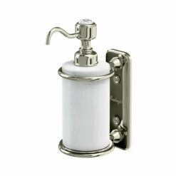 Burlington Single Soap Dispenser From The Burlington Accessories Range. -Oldfashionedbathrooms Store burlington nickel single soap dispenser