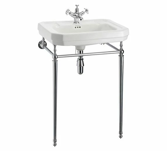 Burlington Victorian 61cm Basin With Chrome Stand 1 Burlington Victorian 61cm Basin With Chrome Stand