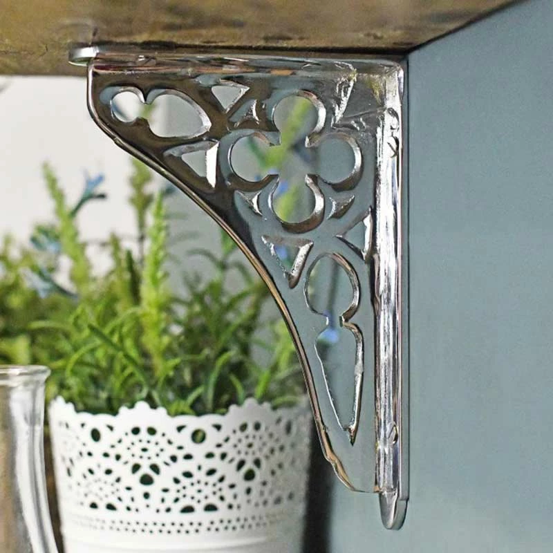 Quatrefoil Chrome Cistern Brackets (Pair) 127mm | Old Fashioned Bathrooms - Image 2