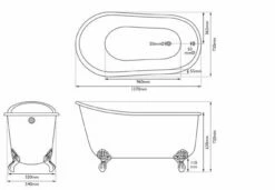 Cast Iron Deep Tub Bath 1370mm | Old Fashioned Bathrooms -Oldfashionedbathrooms Store cast iron deep tub bath 1370mm 1