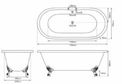 Cast Iron Double Ended Bath 1700mm | Old Fashioned Bathrooms -Oldfashionedbathrooms Store cast iron double ended bath 1700mm 1