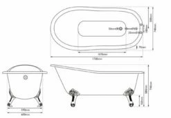 Cast Iron Slipper Bath 1700mm | Old Fashioned Bathrooms -Oldfashionedbathrooms Store cast iron slipper bath 1720mm 1
