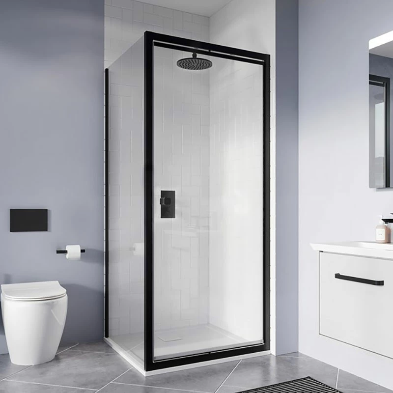 Crosswater 'Clear 6' Infold Door & (Optional) Side Panel - Matt Black Finish 1 Crosswater 'Clear 6' Infold Door & (Optional) Side Panel - Matt Black Finish
