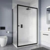 Crosswater 'Clear 6' Sliding Door & (Optional) Side Panel - Matt Black