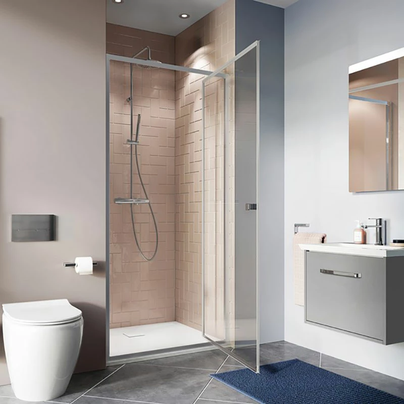 Crosswater 'Clear 6' Pivot Door & (Optional) Side Panel - Silver Finish 2 Crosswater 'Clear 6' Pivot Door & (Optional) Side Panel - Silver Finish - Image 2