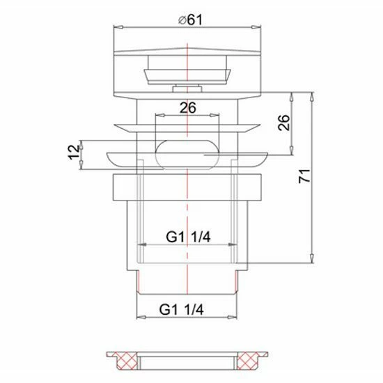 Burlington 'Click-clack' Basin Waste (Slotted) | Old Fashioned Bathrooms 2 Burlington 'Click-clack' Basin Waste (Slotted) | Old Fashioned Bathrooms - Image 2