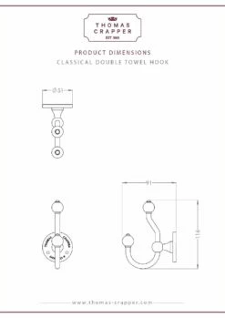 Thomas Crapper Classical Double Towel Hook | Old Fashioned Bathrooms 7 Thomas Crapper Classical Double Towel Hook | Old Fashioned Bathrooms -Oldfashionedbathrooms Store double towel hook thomas crapper classical pdf