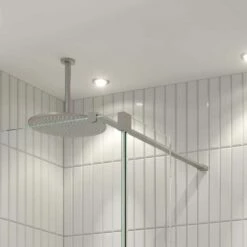 Crosswater 'Gallery 10' Corner With Fixed Deflector | 3 Finishes Available -Oldfashionedbathrooms Store gallery 10 brushed stainless steel fixed deflector