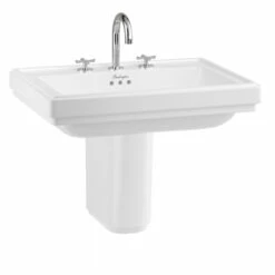 Riviera 650mm Square Basin & Semi Pedestal | Old Fashioned Bathrooms