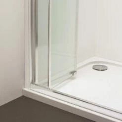Crosswater 'Kai 6' Bi-fold Door & (Optional) Side Panel -Oldfashionedbathrooms Store kai 6 bifold bottom door wide open w900 h900