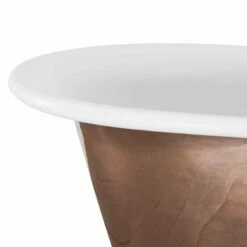 Copper Normandy Bateau Bath - Copper Exterior & White Interior | Suffolk -Oldfashionedbathrooms Store normandy copper bath painted interior 3