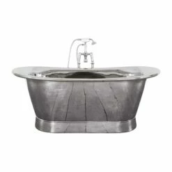 The Normandy Nickel Plated Interior & Exterior Bateau Bath | Suffolk