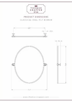 Thomas Crapper Classical Oval Tilt Mirror | Old Fashioned Bathrooms -Oldfashionedbathrooms Store oval tilt mirror thomas crapper classical pdf