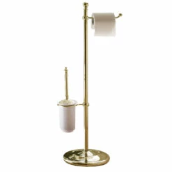 Sbordoni Freestanding Toilet Brush And Roll Holder | OFB -Oldfashionedbathrooms Store sbordoni toilet roll holder gold