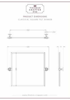 Thomas Crapper Classical Square Tilt Mirror | Old Fashioned Bathrooms -Oldfashionedbathrooms Store square tilt mirror thomas crapper classical pdf