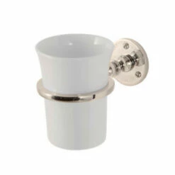 Thomas Crapper Classical Tumbler & Holder | Old Fashioned Bathrooms -Oldfashionedbathrooms Store tc cclassic tumbler and holder nickel