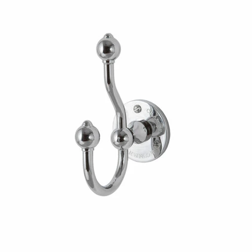 Thomas Crapper Classical Double Towel Hook | Old Fashioned Bathrooms -Oldfashionedbathrooms Store tc classical double hook chrome