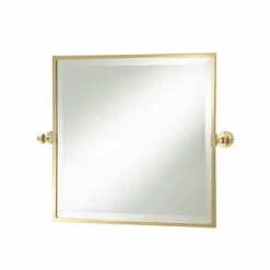 Thomas Crapper Classical Square Tilt Mirror | Old Fashioned Bathrooms -Oldfashionedbathrooms Store tc classical square tilt mirror brass