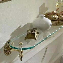 Sbordoni Flora Wall Mounted Glass Shelf | Old Fashioned Bathrooms
