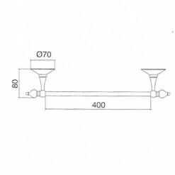 Sbordoni Flora Wall Mounted Single Towel Rail Holder | Old Fashioned Bathrooms -Oldfashionedbathrooms Store wall mounted single towelrail holder 40